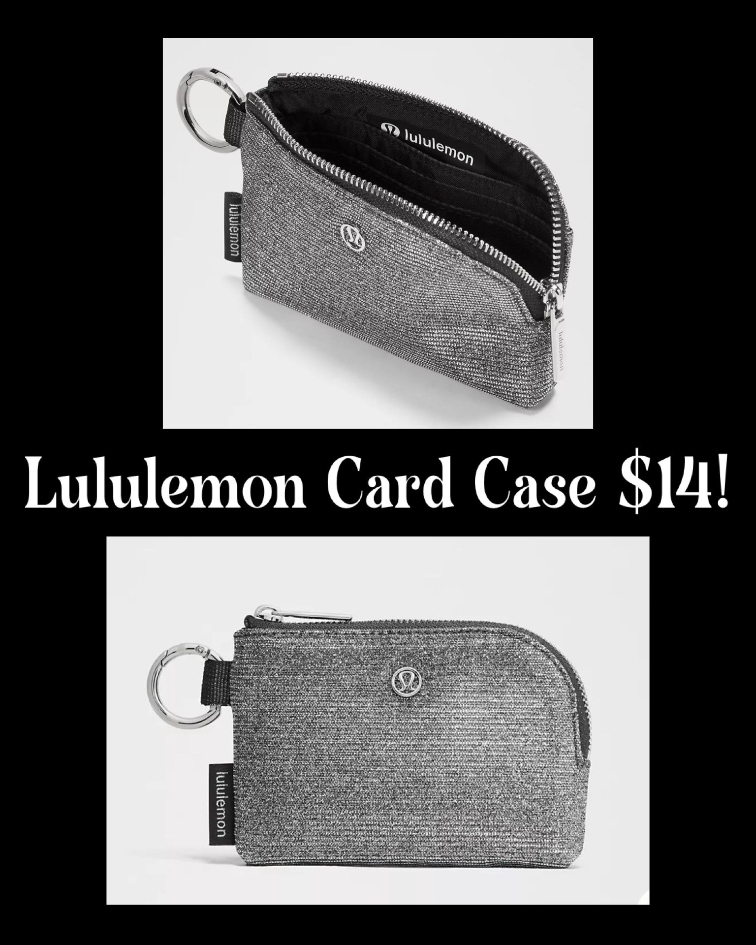 The prettiest Lululemon Clippable Card Case is down to only $14 today in Gray Shimmer - normally $38! This is so pretty in person, and so convenient since it can fit multiple cards, cash, etc and easily clips on to a bag or keychain if you’d like. Ships 🆓 and makes an excellent gift! 🎁 

#LTKTravel #LTKActive #LTKSaleAlert