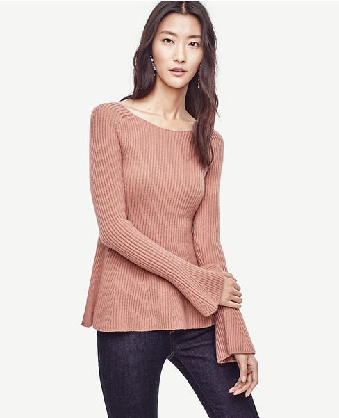 Bell Sleeve Peplum Sweater | Ann Taylor (US)