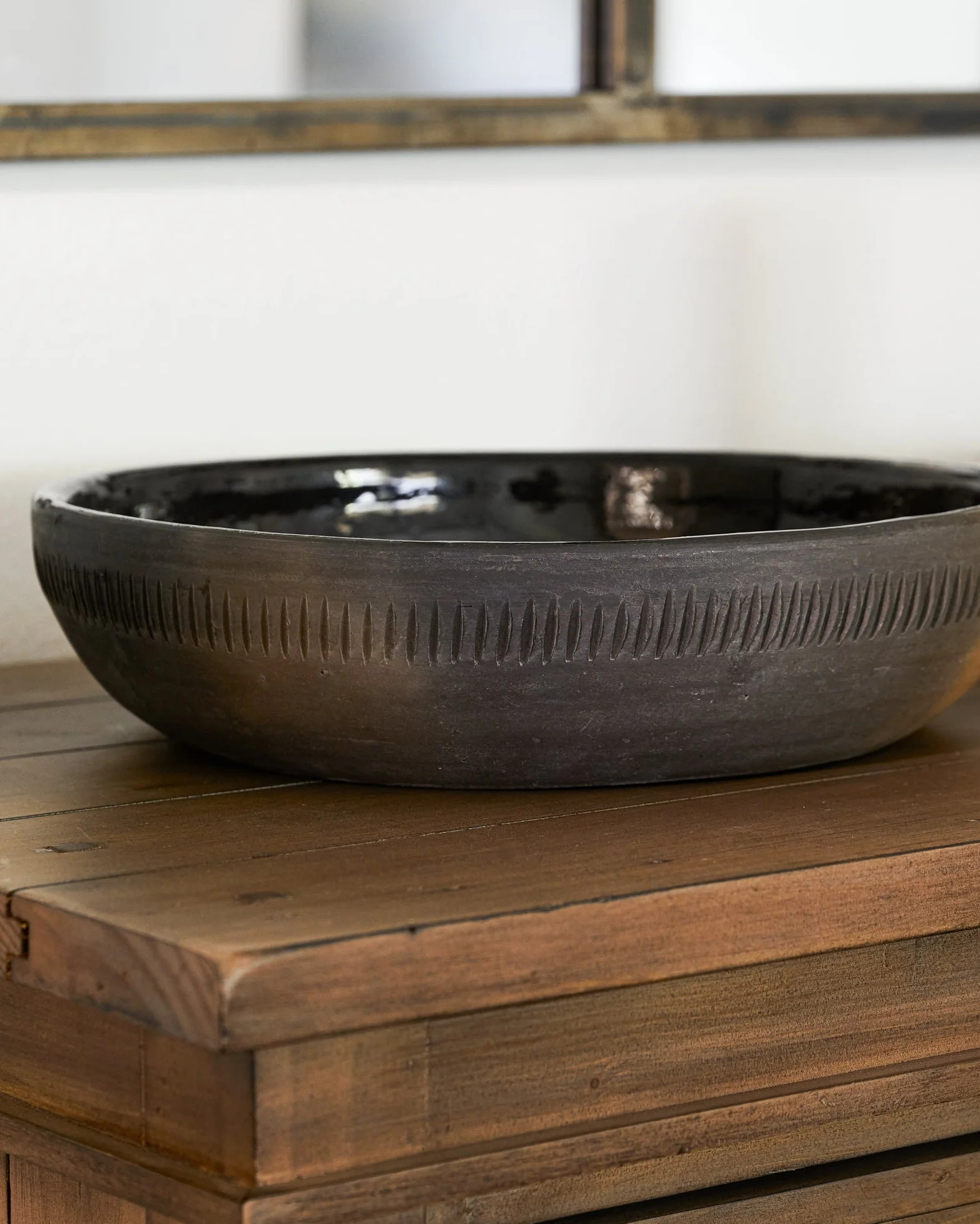 Rustic Black Clay Accent Bowl | Magnolia
