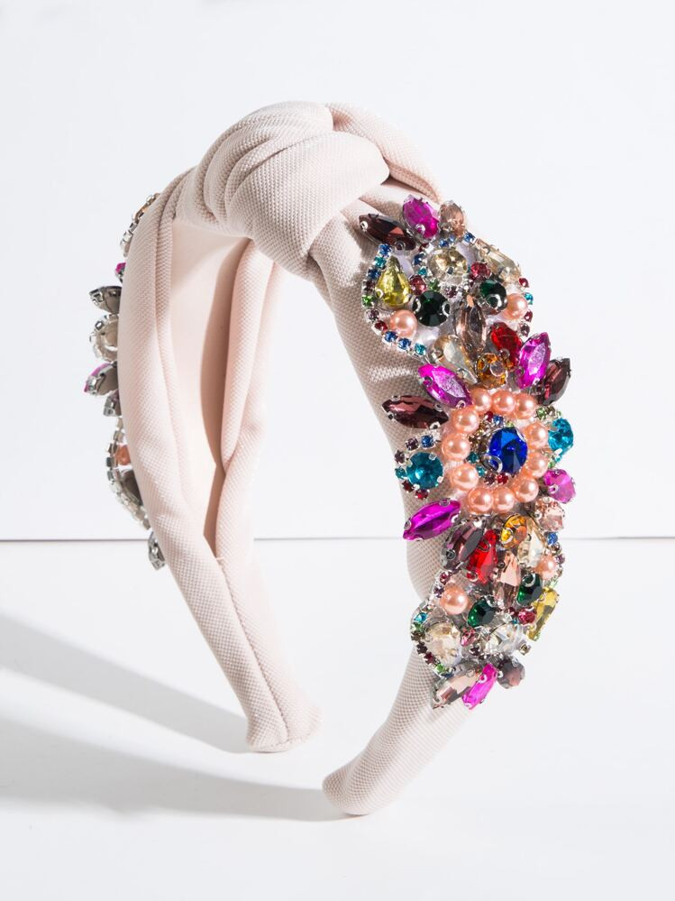 Cubic Zirconia Decor Headband Royal,Hairband,Hair Hoop,Hair Accessories Headbands ,Head Piece | SHEIN