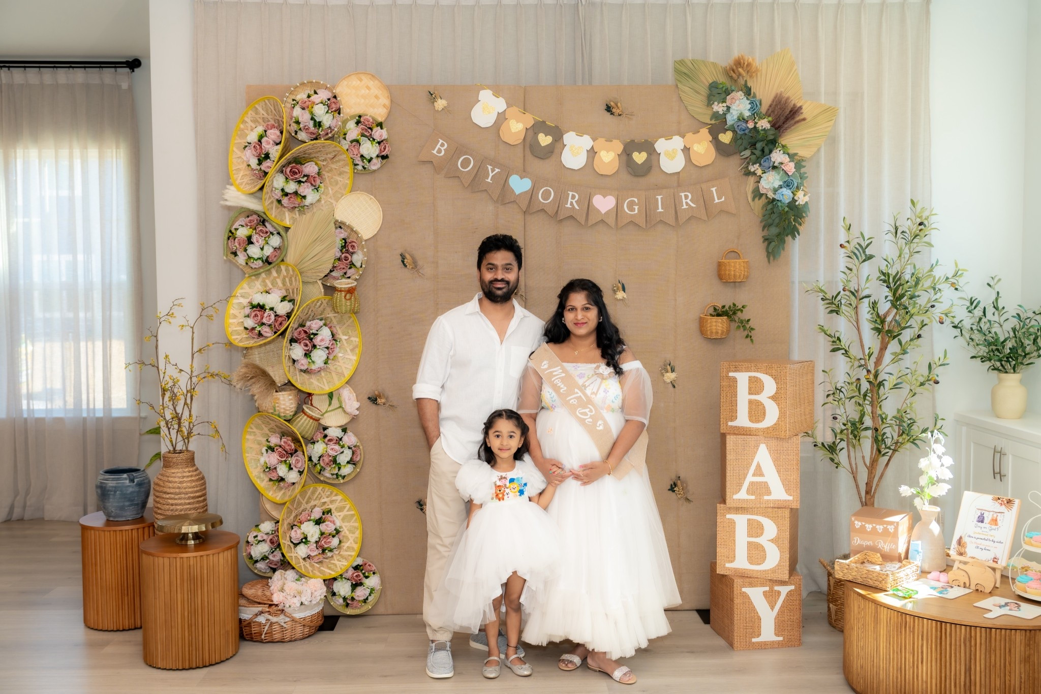 Divya Koundinya - #divyakoilammavlogs unique decor - boho theme gender reveal party ideas 