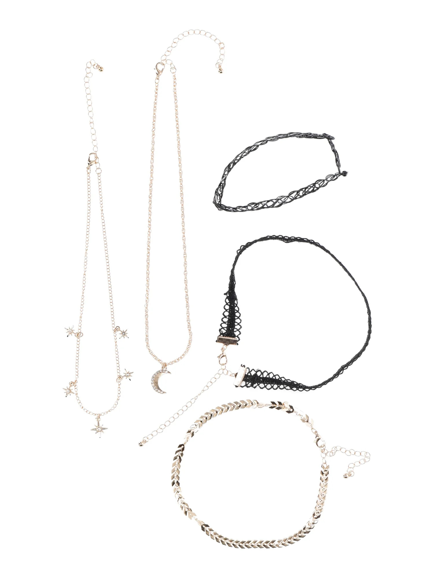 No Boundaries Celestial Choker Set, 5-Piece, Women’s | Walmart (US)