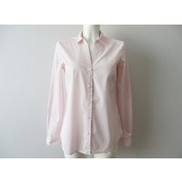 Petal Pink Striped Blouse Button Up Long Sleeve Stretchy Fitted Women Shirt Mod Secretary Outfit Gif | Etsy (US)