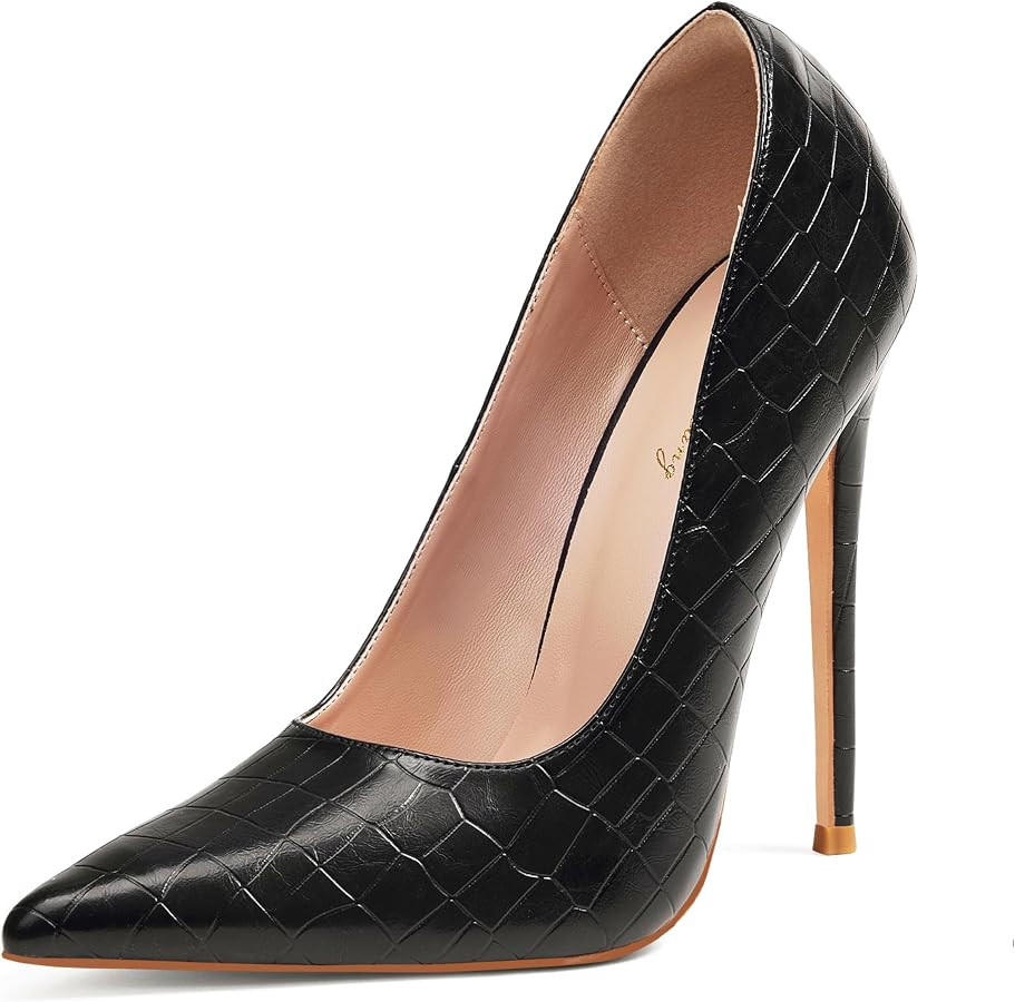 Elisabet Tang Women Pumps, Pointed Toe High Heel 4.7 inch/12cm Party Stiletto Heels Shoes Matte | Amazon (US)