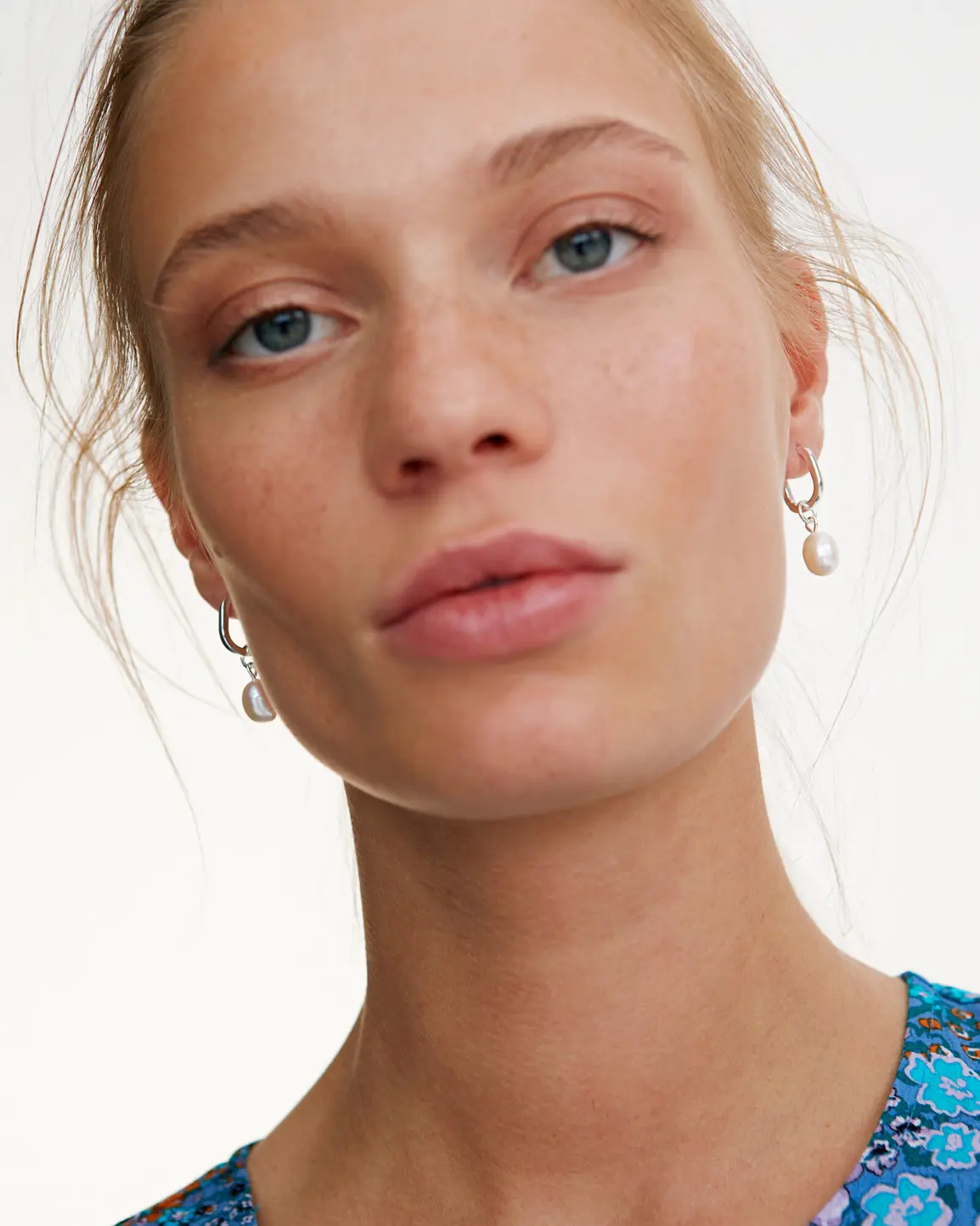 Hama Pearl Silver Plated Huggie Drop Earrings | Oliver Bonas IE | Oliver Bonas (Global)
