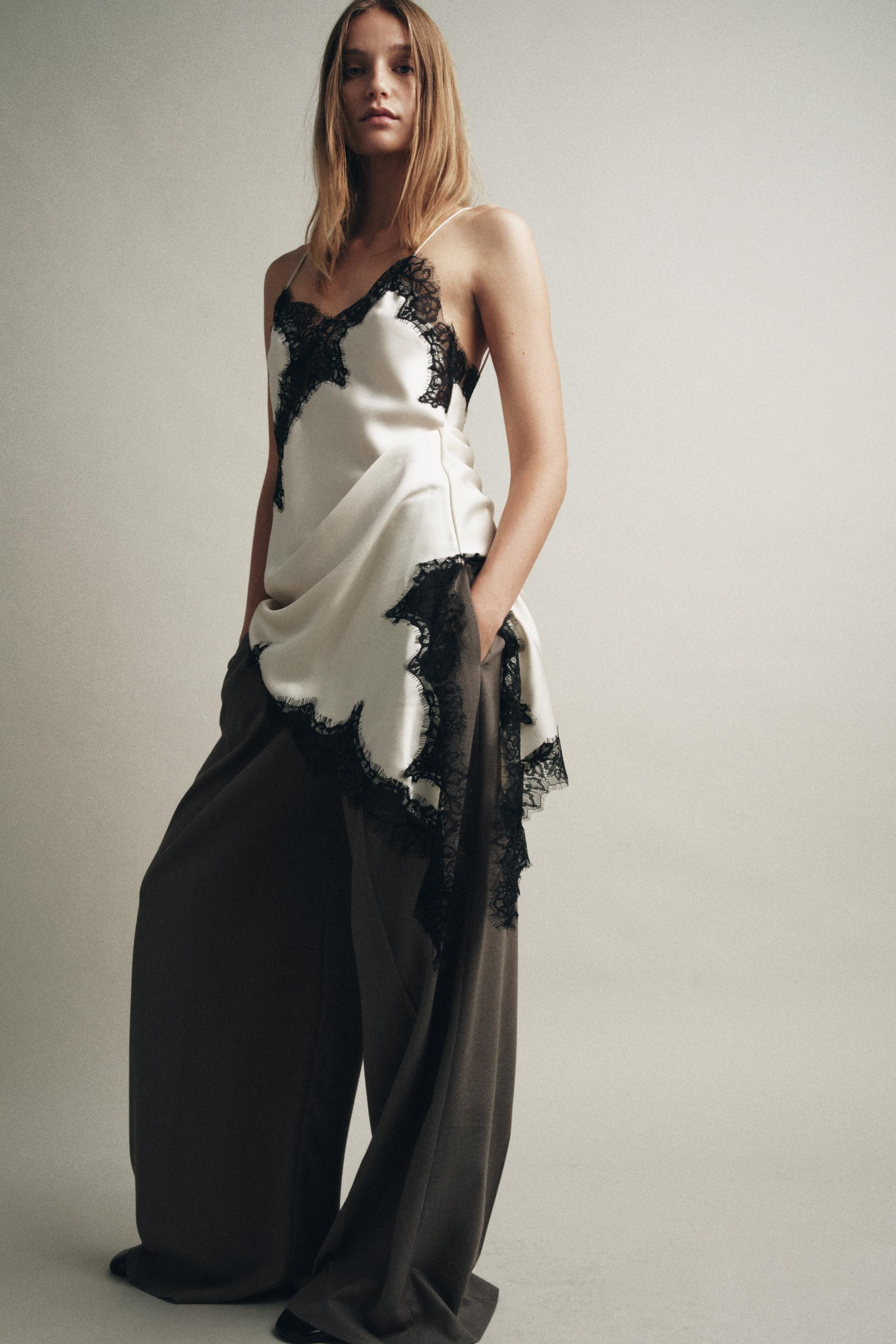 ZW COLLECTION ASYMMETRIC LACE DRESS | Zara US