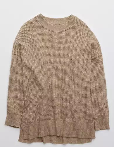 Aerie Waffle Oversized Crew Sweater | American Eagle Outfitters (US & CA)