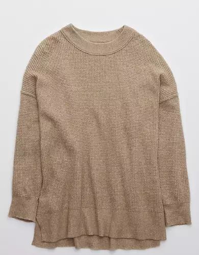 Aerie Waffle Oversized Crew Sweater | American Eagle Outfitters (US & CA)