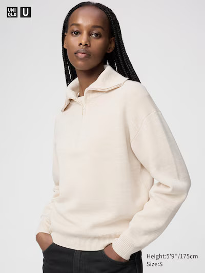 Double Face Knit Half-Zip Sweater | UNIQLO (US)