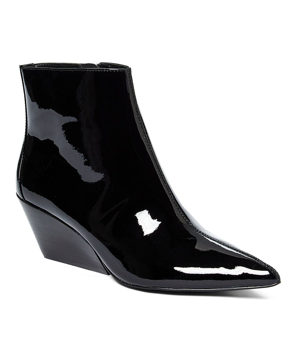 Calvin Klein Women's Casual boots BLACK - Black Freda Patent Leather Bootie - Women | Zulily