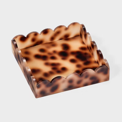 Acrylic Square Scallop Edge Jewelry Tray - A New Day™ Assorted Browns | Target