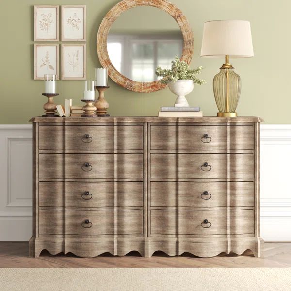 Corsica 8 Drawer 68'' W Solid Wood Double Dresser | Wayfair North America