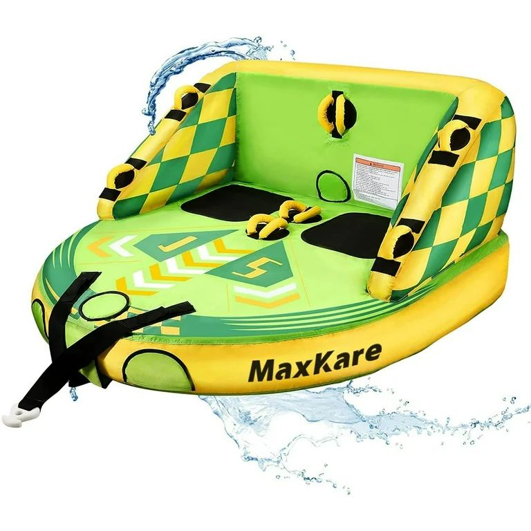 Maxkare Inflatable Towable Tube for Boating Waterskiing with EVA Foam Seat Pads, Towables for 1-2... | Walmart (US)