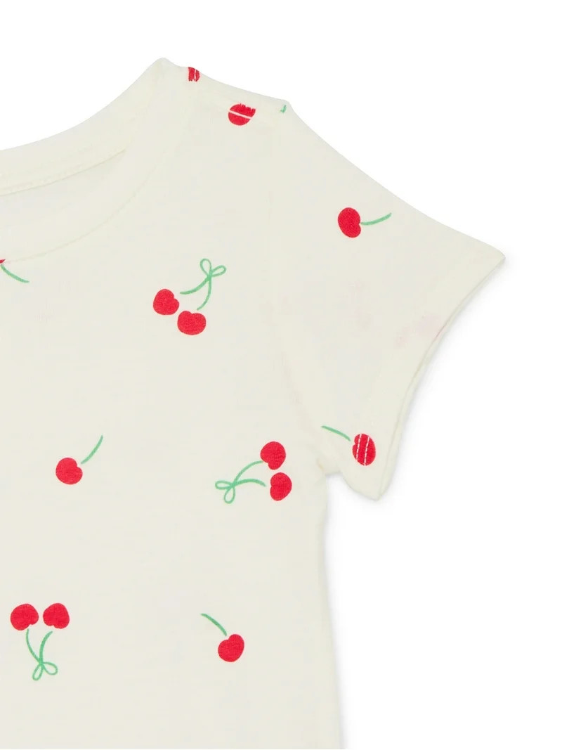 Wonder Nation Toddler Girls Tee with Short Sleeves, Sizes 18M-5T | Walmart (US)