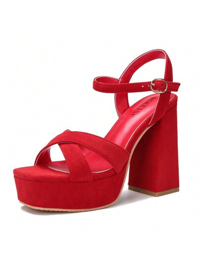 Platform Heels for Women Chunky High Heel Sandals Ankle Strap Fashion Sexy Wedding Evening Party ... | SHEIN