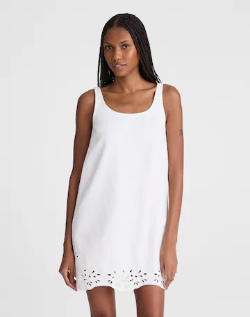 Denim Embroidered Mini Shift Dress | Madewell