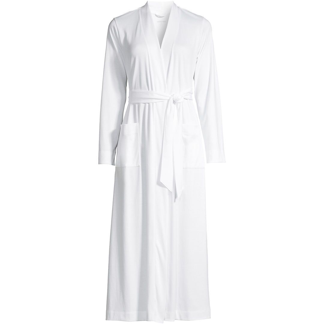 Women's Petite Supima Cotton Long Robe | Lands' End (US)