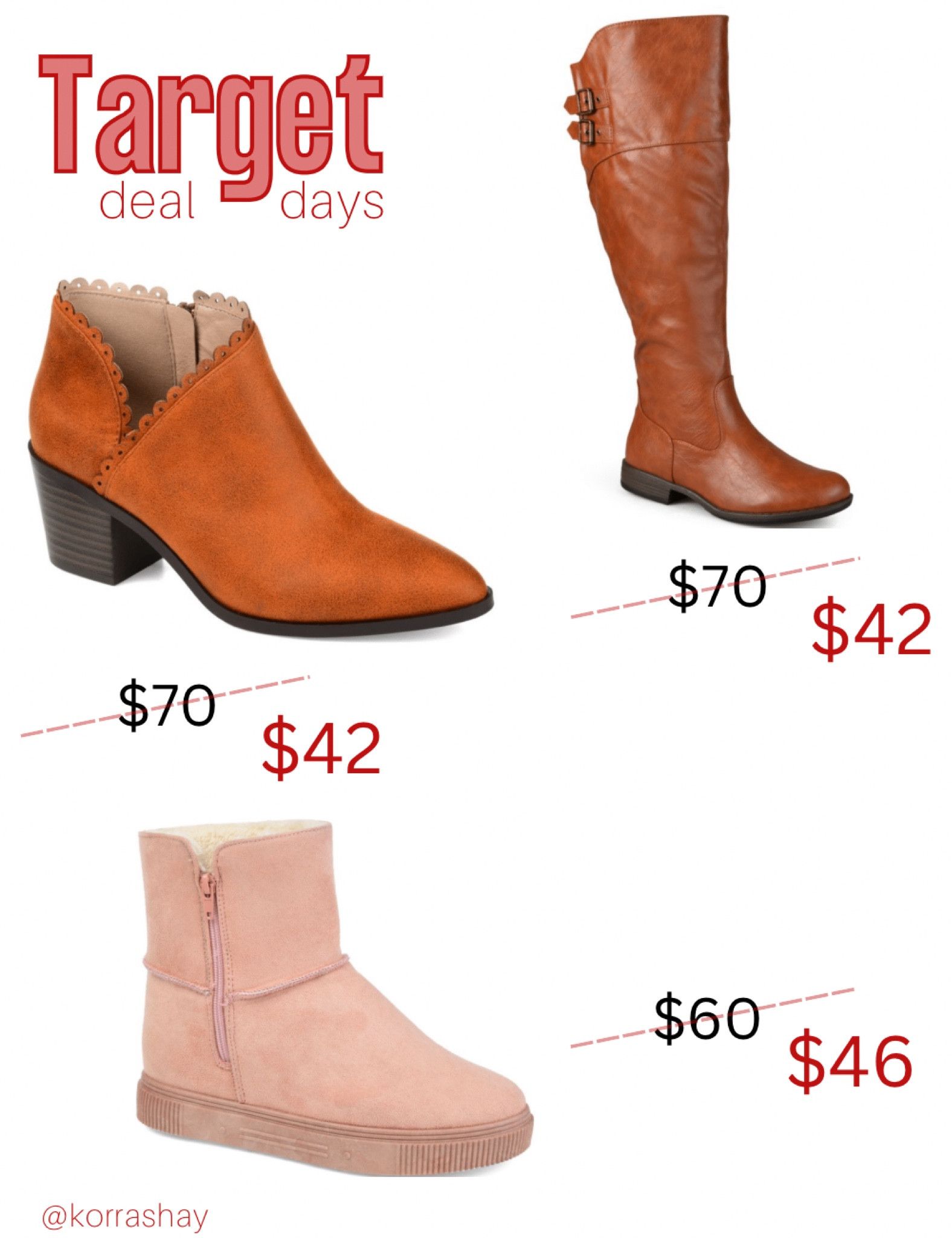Target deal days finds! The best deals from this Target sale 🙌🏻

Finds: fashion boots from Target that are 40% off! Boots on sale!

Tags: 
Target deals, target deal days, sale alert, target sale, home decor sale, shoe sale, clothing sale, fall 2022

#LTKunder100 #LTKstyletip #LTKsalealert