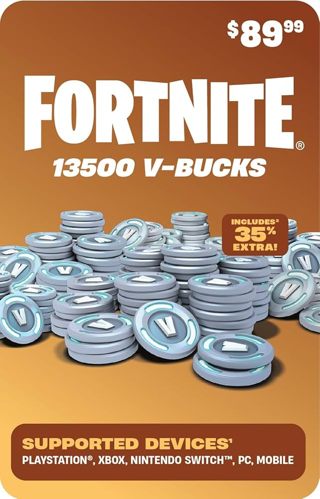 FORTNITE Digital V-Bucks 13500 - PlayStation/Xbox/Nintendo Switch/PC/Mobile [Digital Code] | Amazon (US)