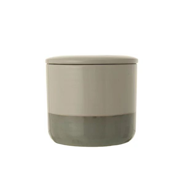 Creative Co-Op White Stoneware Canister with Lid & Grey Bottom | Walmart (US)