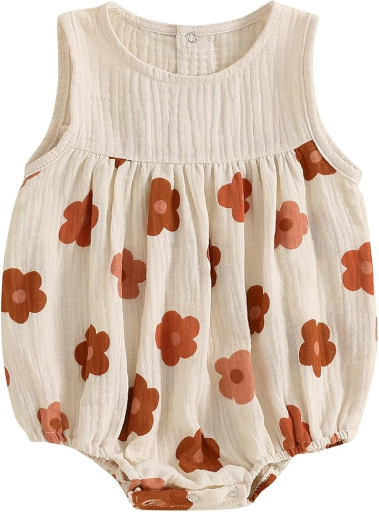 BemeyourBBs Newborn Baby Girl Summer Clothes Sleeveless Bubble Romper Jumpsuit Top Infant Clothin... | Amazon (US)
