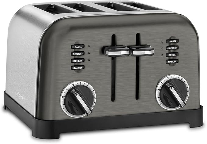 Cuisinart CPT-180BKS Classic 4-Slice Toaster, Black/Stainless Steel | Amazon (US)
