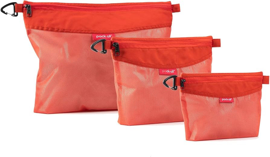 pack all 3 Pcs Water-resistant Material Zipper Pouch Set, Mesh Zipper Bags for Storage, Travel, O... | Amazon (US)