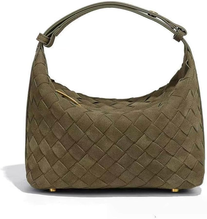 Suede Leather Handbag for Women, Brown Suede Purse, Suedes Shoulder Bag, Small Clutch Handbag wit... | Amazon (US)