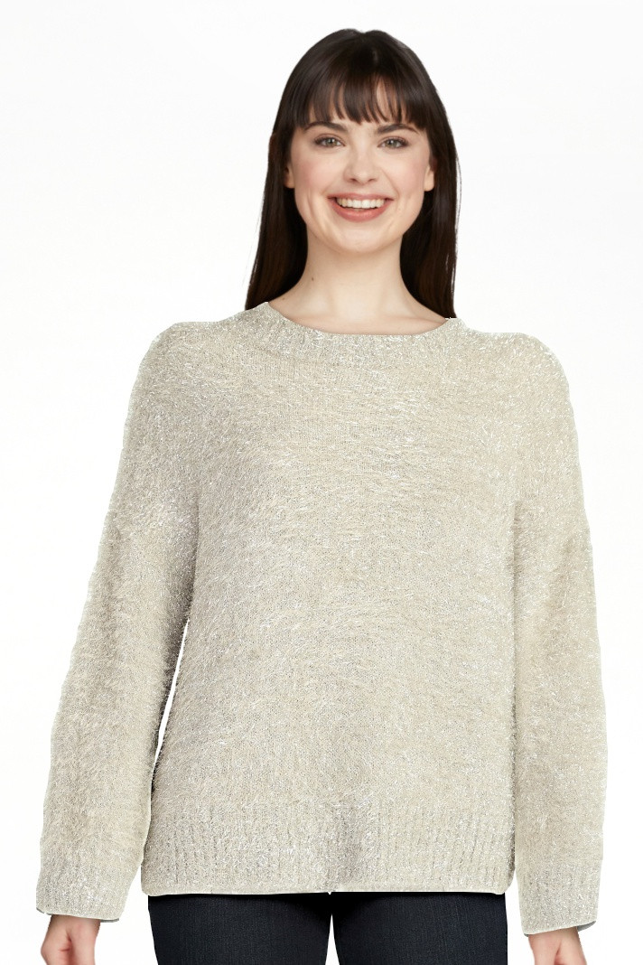 Scoop Women's Tinsel Knit Tunic Sweater with Long Sleeves, Midweight, Sizes, XS-XXL | Walmart (US)