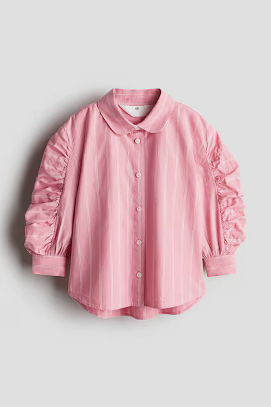 H & M - Baumwollbluse mit Ballonärmeln - Rosa - Kinder | H&M (DE, AT, CH, NL, FI)