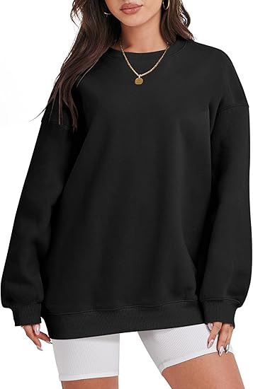 Caracilia Womens Oversized Sweatshirt Crewneck Loose fit Long Sleeve Fleece Pullover 2023 Fall Ca... | Amazon (US)
