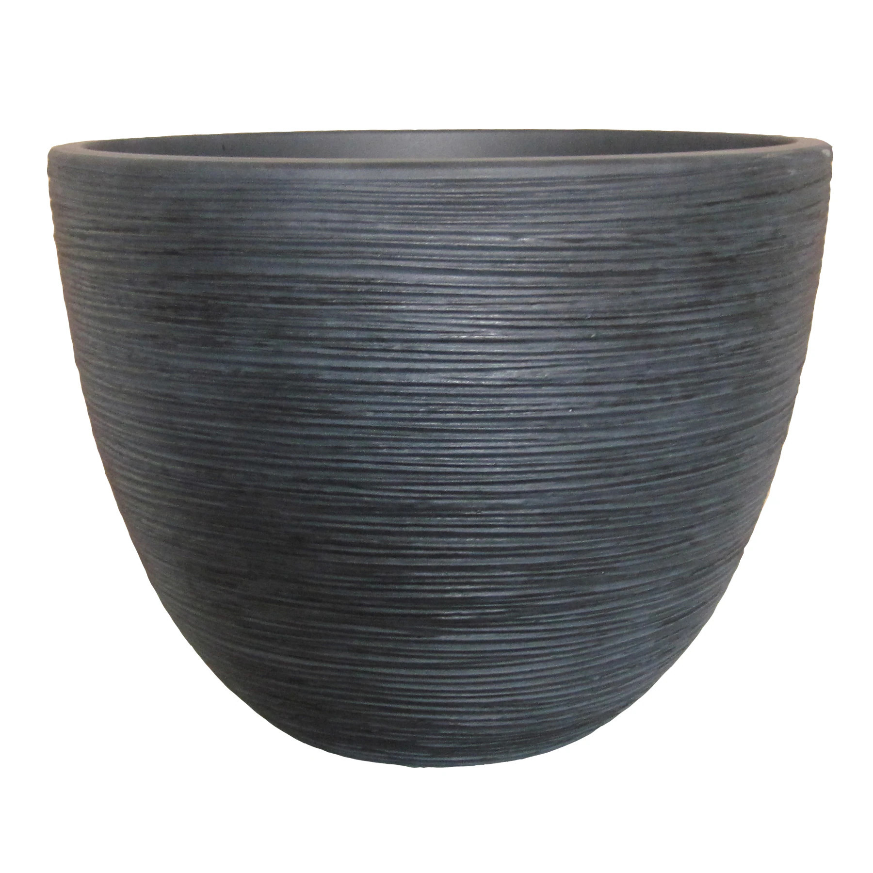 allen + roth Round 19.72-in W x 19.72-in L x 14.88-in H Blackwash Resin Indoor/Outdoor Planter Large | US330113 | Lowe's