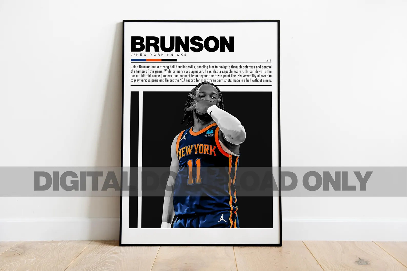 Jalen Brunson Poster New York Knicks Basketball Wall Art Digital Download — Knicks Basketball P... | Etsy (Global)