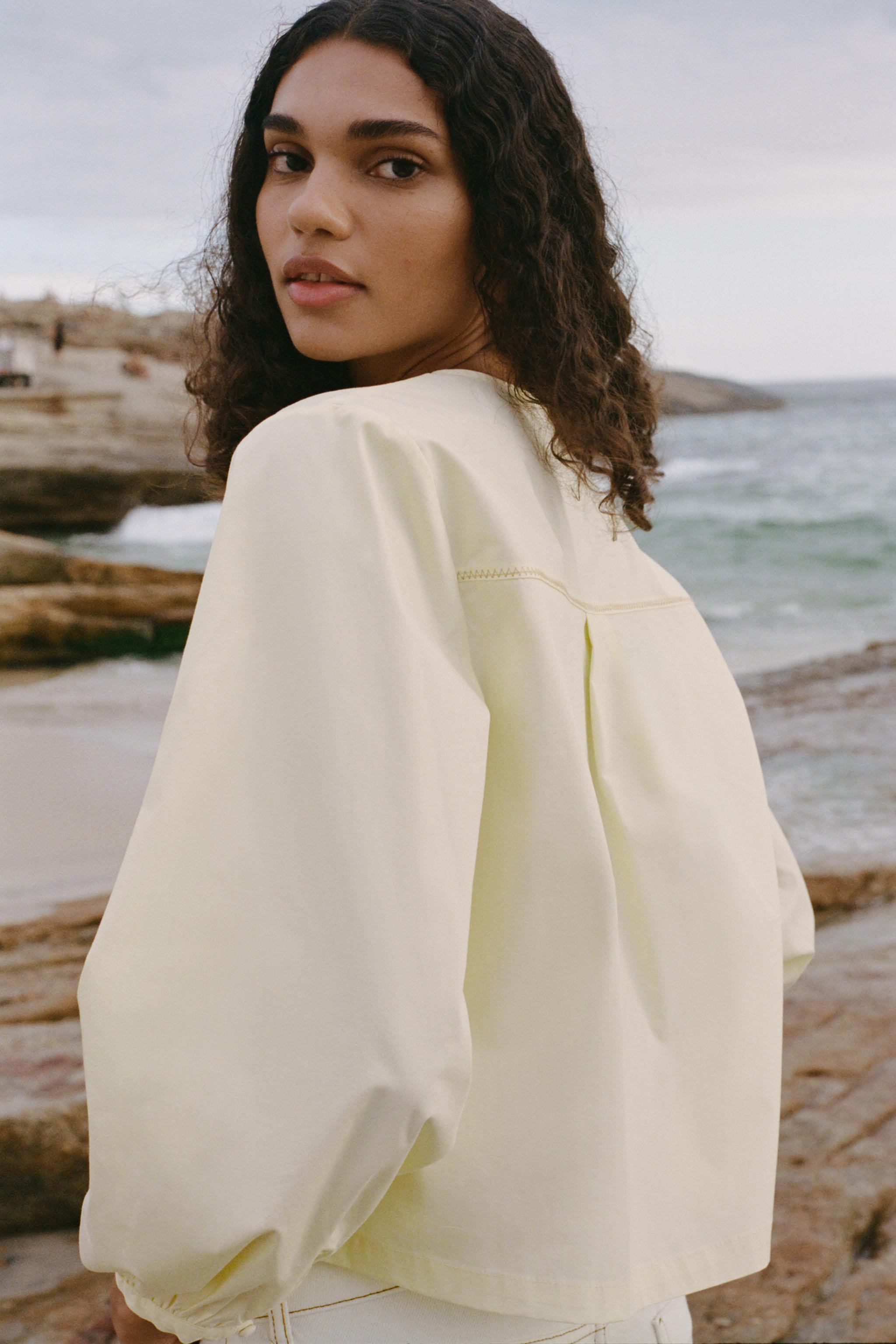 POPLIN TIE BLOUSE | Zara US