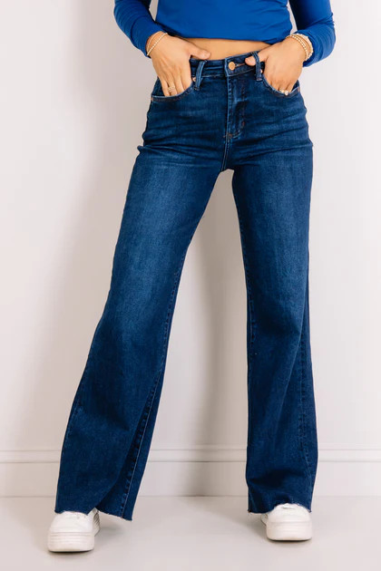 Dear John Fiona Jean Dark Knight Wide Leg Jean | The Willow Tree