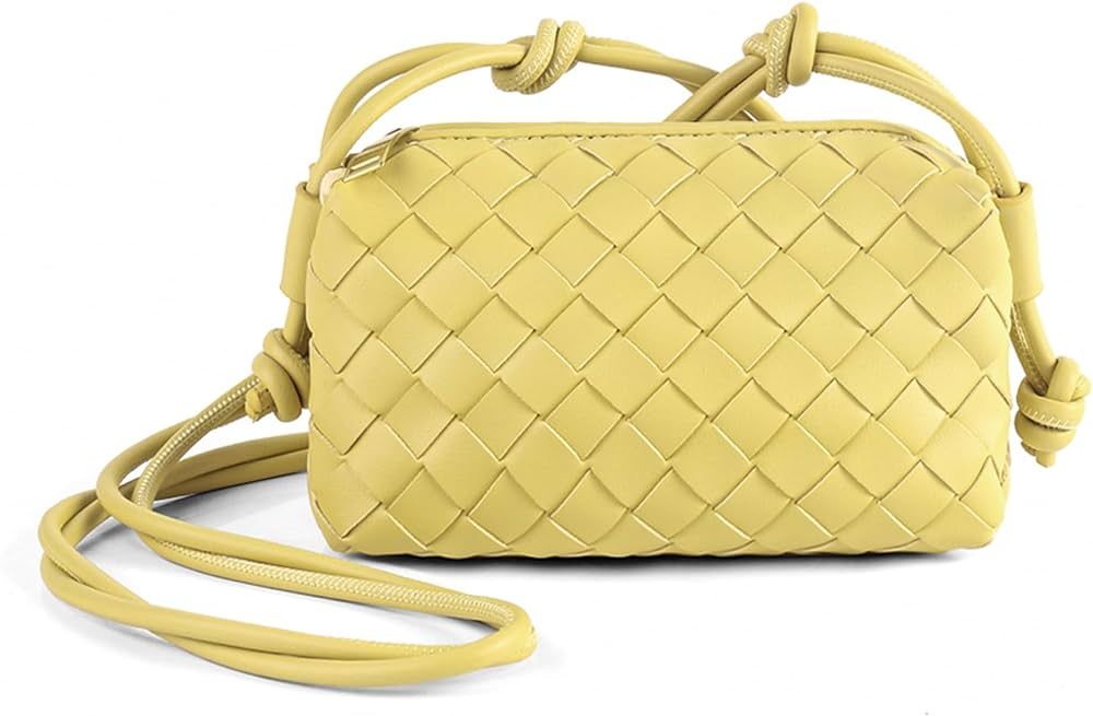WENPOUTR Wove Crossbody Bags for Women，Women's Shoulder Handbags PU Leather Woven Purse Ladies Messenger Bag | Amazon (US)