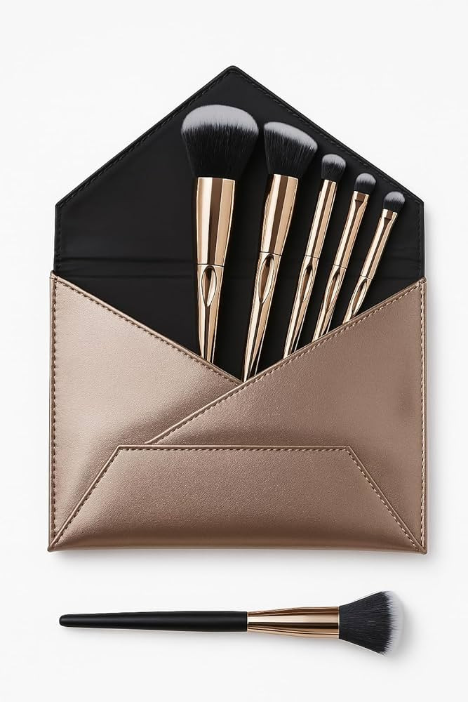 F.A.R.A.H. Gold Collection Brush Set - 6-Piece Makeup Brush Set with Travel Pouch - 100% Vegan, S... | Amazon (US)