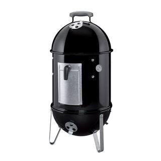 14 in. Smokey Mountain Cooker Smoker in Black with Cover and Built-In Thermometer | The Home Depot