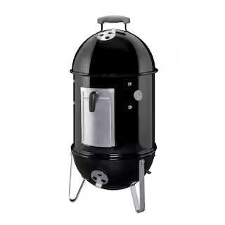 Weber 14 in. Smokey Mountain Cooker Smoker in Black with Cover and Built-In Thermometer 711001 - ... | The Home Depot