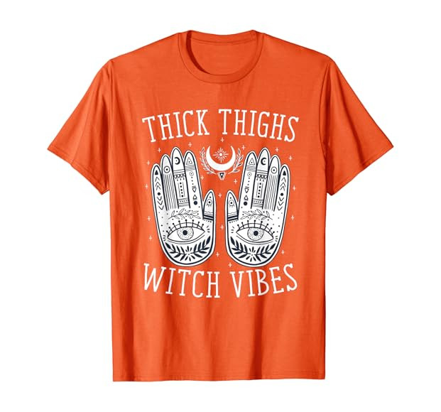 Thick Thighs Witch Vibes Halloween T-Shirt | Amazon (US)