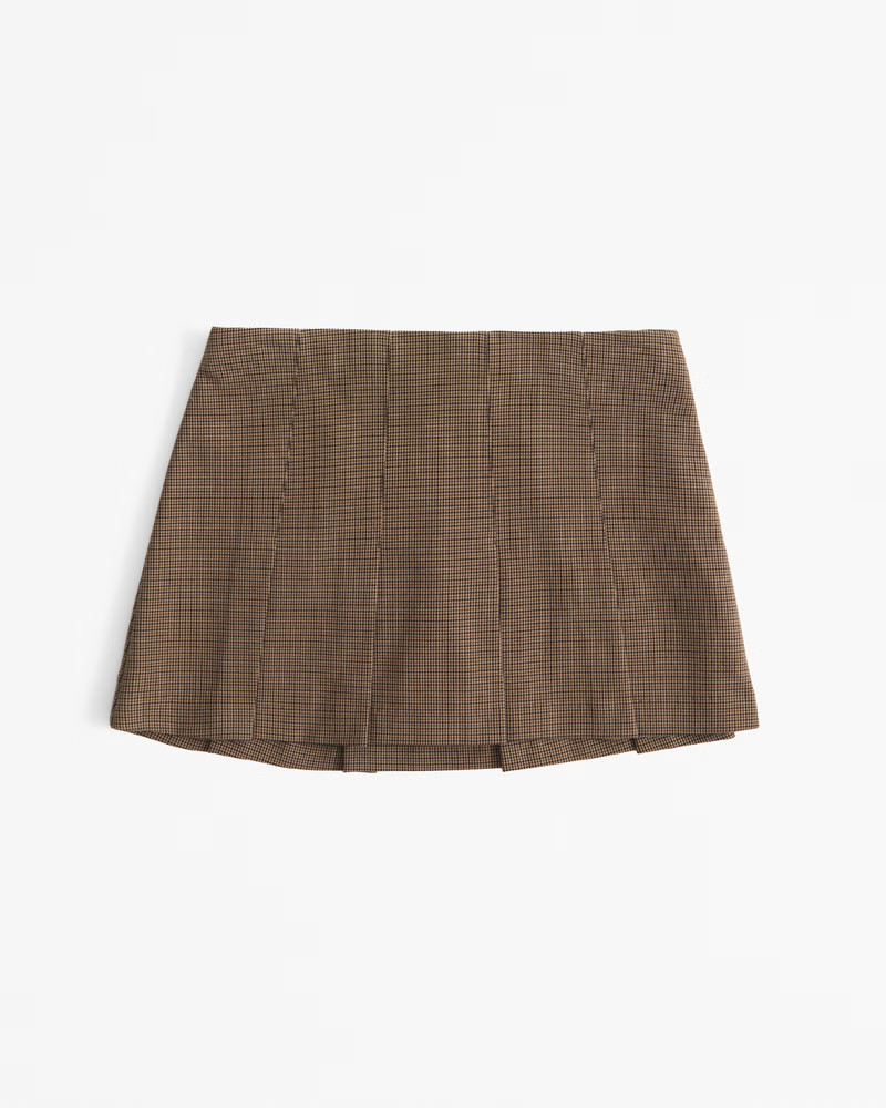 Mid Rise Pleated Mini Skort | Abercrombie & Fitch (US)