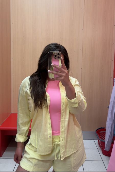 Ignore this pink shirt (I was trying on multiple items haha) but how cute is this yellow set?!?! Perfect for spring and summer!!! They’re so comfy and come in tons of colors!! 

#LTKfindsunder50 #LTKstyletip #LTKfindsunder100