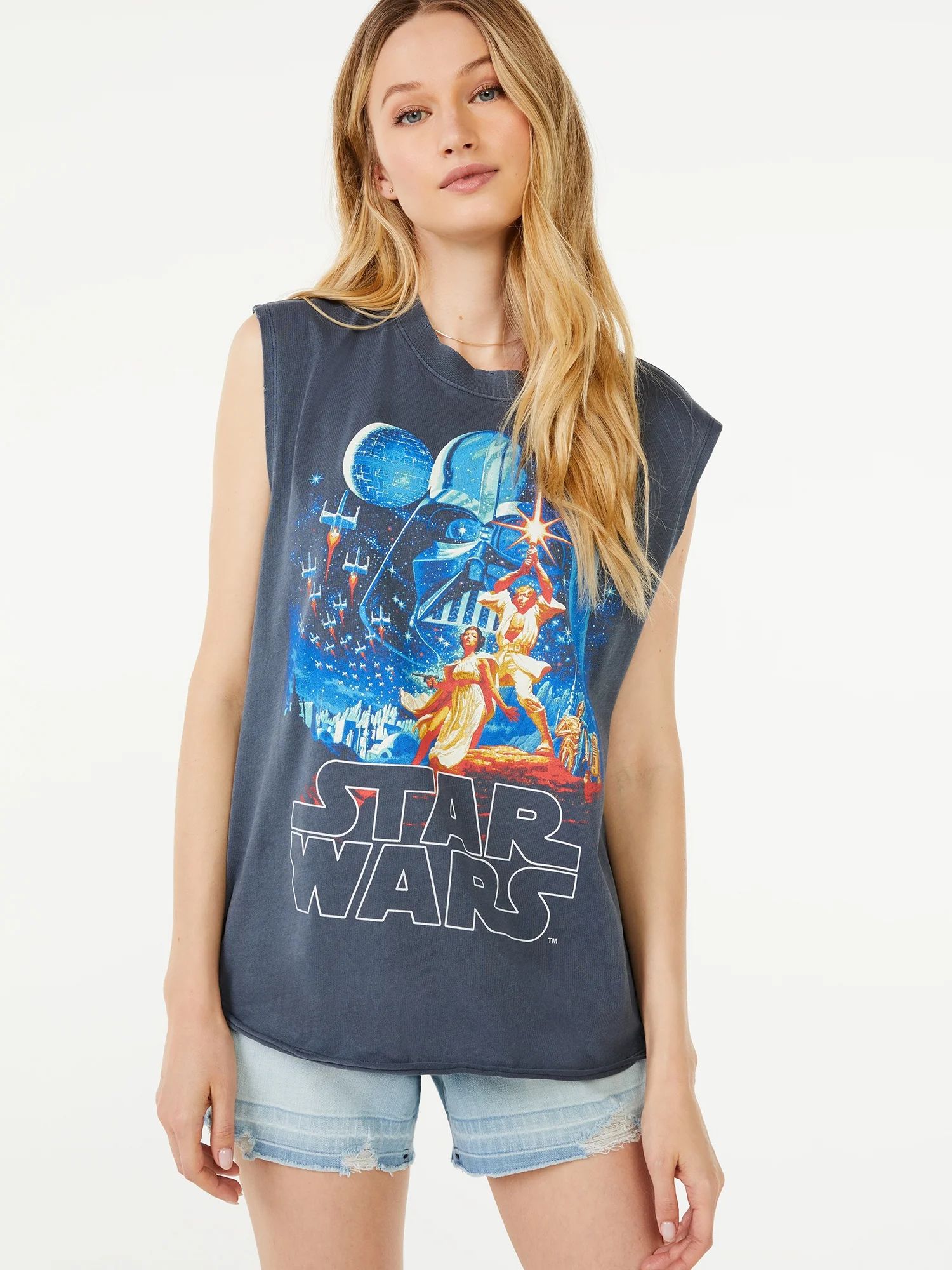 Scoop Women's Star Wars Graphic Sleeveless T-Shirt - Walmart.com | Walmart (US)