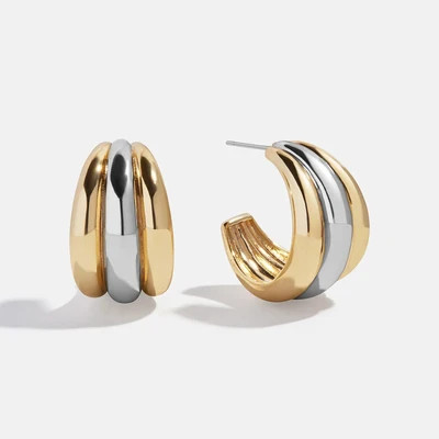 Gina Hoop Earrings - Gold/Silver | BaubleBar