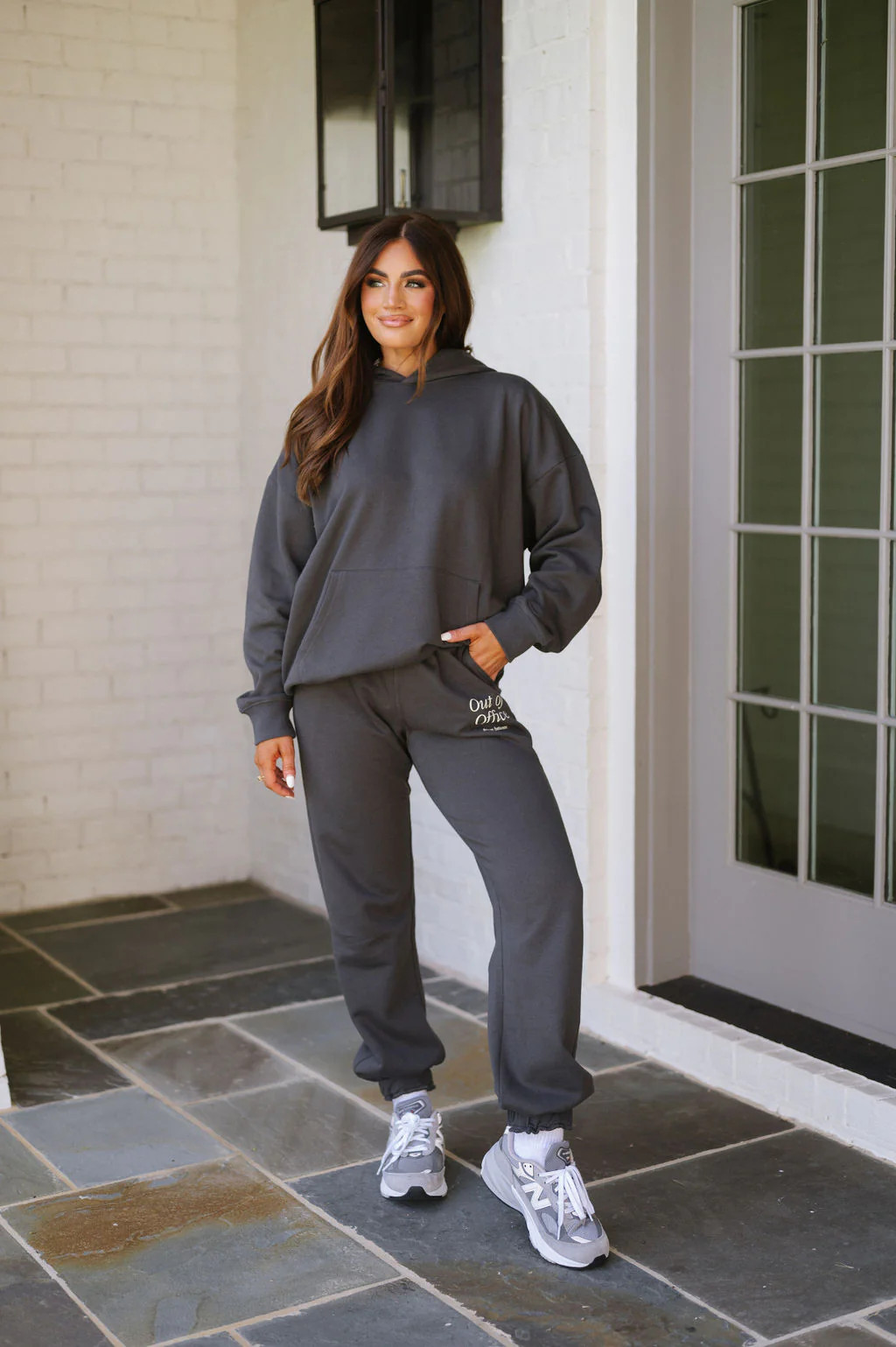 Out Of Office Hoodie Set- Charcoal | These Three