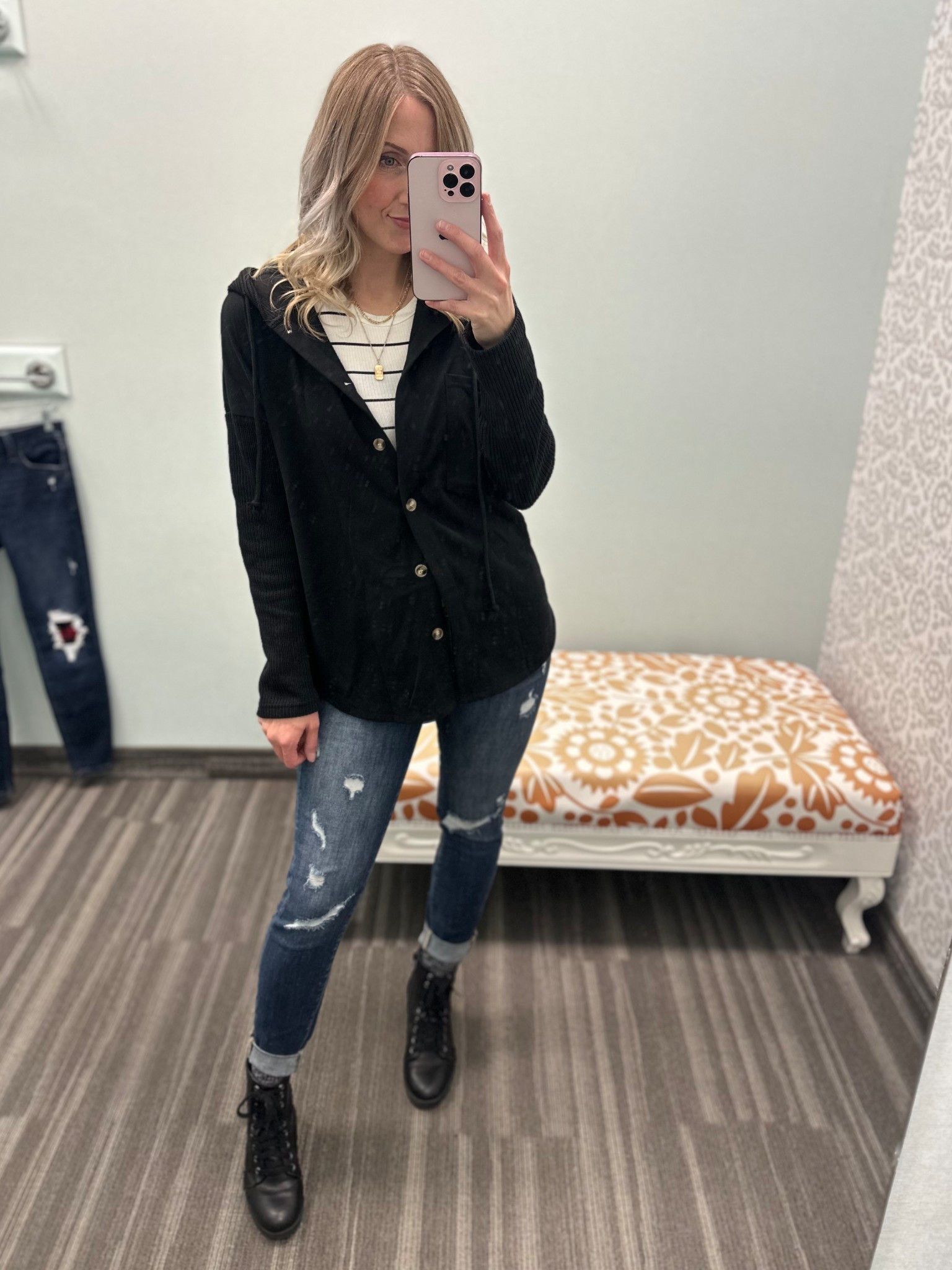 Wearing small in tops and 26 in jeans. 

#LTKSaleAlert #LTKFindsUnder50 #LTKootd