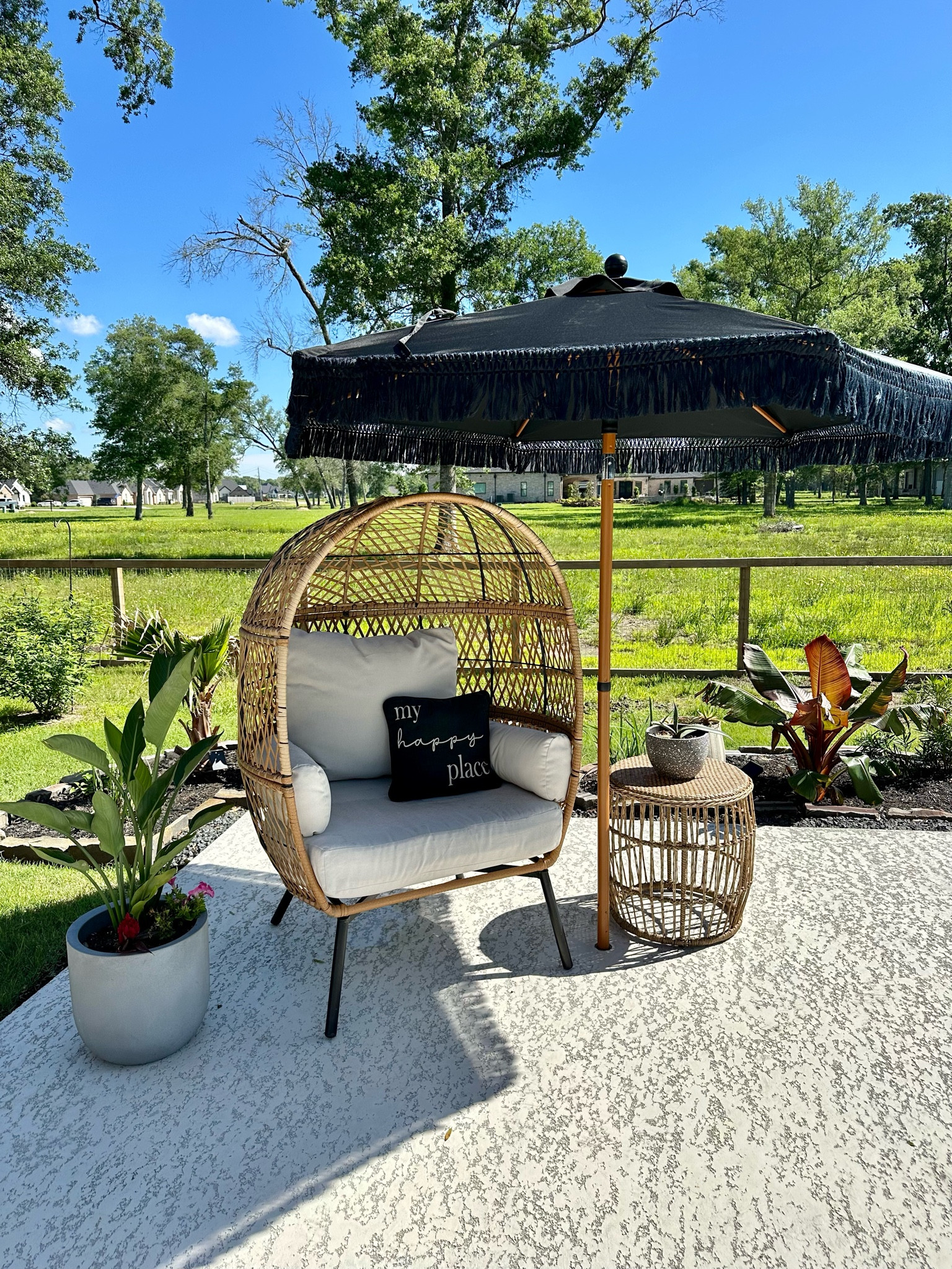 Walmart fringe umbrella on clearance for $39 and my egg chair is only $219!!!  #LTKhome #LTKsalealert

#LTKSummerSales #LTKSaleAlert #LTKHome