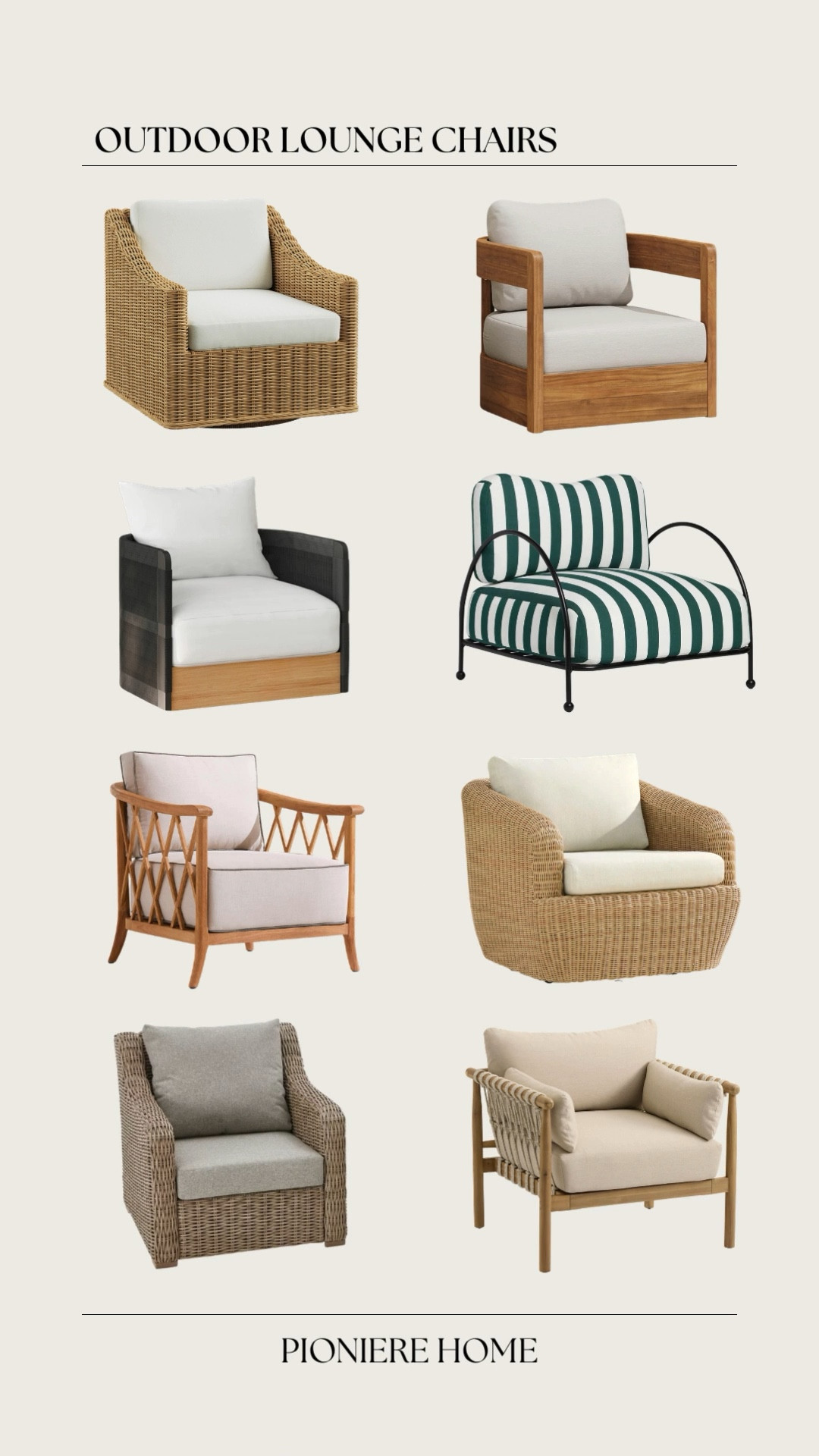 Outdoor lounge chairs for every budget. Wicker outdoor chairs, wood outdoor chairs, outdoor swivel chairs



#LTKSeasonal #LTKHome #LTKSaleAlert