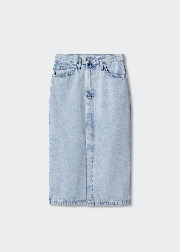 Denim midi skirt | MANGO (US)