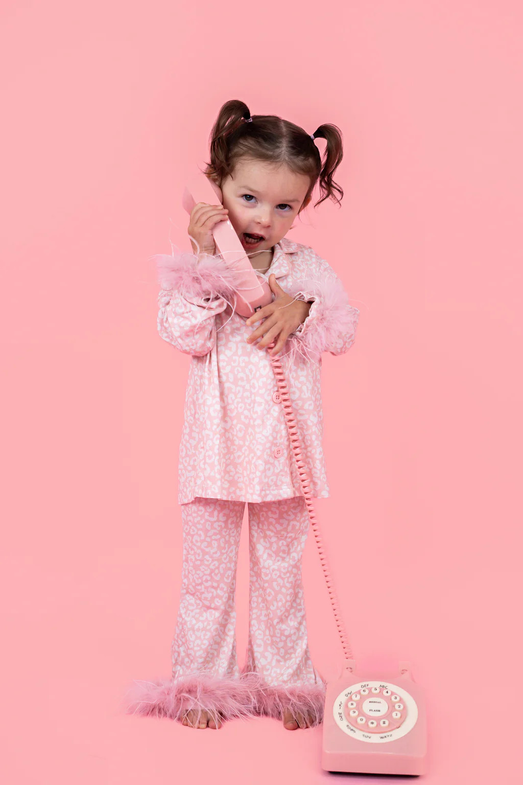 BLUSHING LEOPARD GIRL’S FLARE FEATHERED DREAM SET | DREAM BIG LITTLE CO